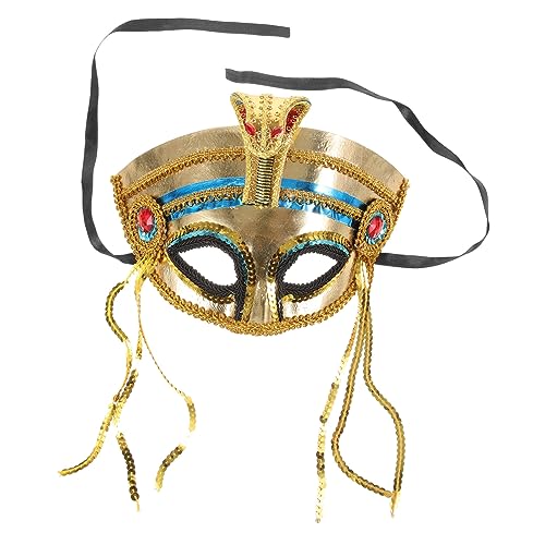 MOBUTOFU Schlangenmaske Perlen Frau Cosplay Säule Ägyptische Kostümmaske Masken Dekorative Foto Maske Stoff Stirnbänder Maske Cosplay Römisches Partygeschenk Requisite Requisite Halloween von MOBUTOFU