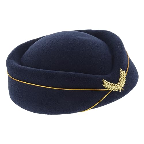 MOBUTOFU Stewardess-Hut Solar-Fan-Hut Stewardess Mütze Gelber Stewardessenhut Hüte Für Frauen Hutmacher Cosplay Trucker-mützen Für Damen Partyhüte Für Kinder Stolz Hut Navy Imitation Monny von MOBUTOFU