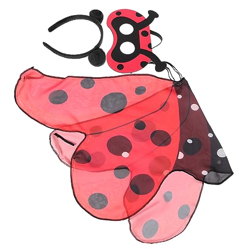 MOBUTOFU Stirnband Kleid Feenflügelkinder Flügel Marienkäfermasken Stirnbänder für für Kostüm Marienkäfer Kostümzubehör Mädchen Kinder Halloween Haarschmuck Zubehör von MOBUTOFU