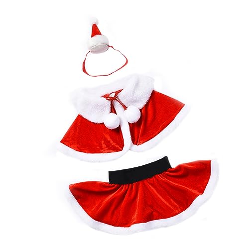 MOBUTOFU Weihnachtliches Cosplay Outfit Für ädchen 3 Teiliges Set Mit Rotem Rock Und Passendem Umhang Für Festliche Anlässe Und Weihnachtsfeiern Ideale Weihnachtskleidung Für von MOBUTOFU