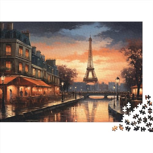 1000 Stück Puzzles Für Erwachsene Teenager Abend in Paris Stress Abbauen Familien-Puzzlespiel Mit Poster in Voller Größe 1000-teiliges Puzzle Lernspiel Geschenk 1000pcs (75x50cm) von MOBYAT