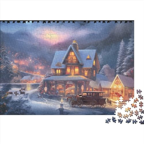 1000 Stück Puzzles Für Erwachsene Teenager Christmas Scenes Stress Abbauen Familien-Puzzlespiel Mit Poster in Voller Größe 1000-teiliges Puzzle Lernspiel Geschenk 1000pcs (75x50cm) von MOBYAT