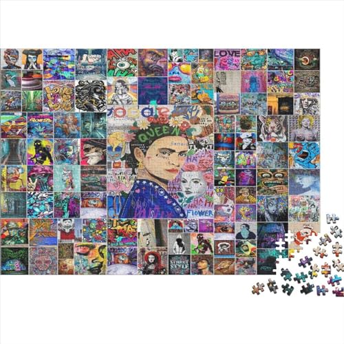 1000 Stück Puzzles Für Erwachsene Teenager Graffiti-Kunst Stress Abbauen Familien-Puzzlespiel Mit Poster in Voller Größe 1000-teiliges Puzzle Lernspiel Geschenk 1000pcs (75x50cm) von MOBYAT