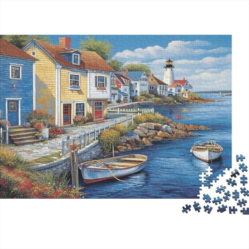 1000 Stück Puzzles Für Erwachsene Teenager Hafen Stress Abbauen Familien-Puzzlespiel Mit Poster in Voller Größe 1000-teiliges Puzzle Lernspiel Geschenk 1000pcs (75x50cm) von MOBYAT