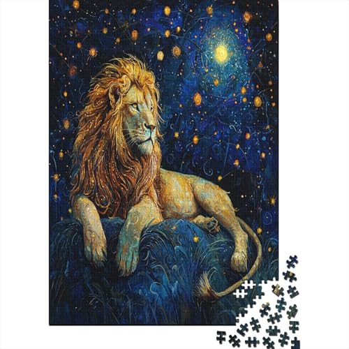 1000 Stück Puzzles Für Erwachsene Teenager Löwe Stress Abbauen Familien-Puzzlespiel Mit Poster in Voller Größe 1000-teiliges Puzzle Lernspiel Geschenk 1000pcs (75x50cm) von MOBYAT