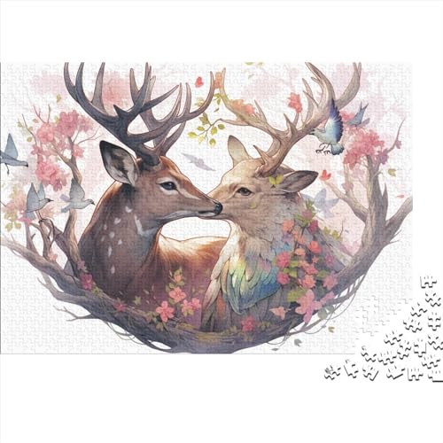 1000 Stück Puzzles Für Erwachsene Teenager Magischer Hirsch Stress Abbauen Familien-Puzzlespiel Mit Poster in Voller Größe 1000-teiliges Puzzle Lernspiel Geschenk 1000pcs (75x50cm) von MOBYAT