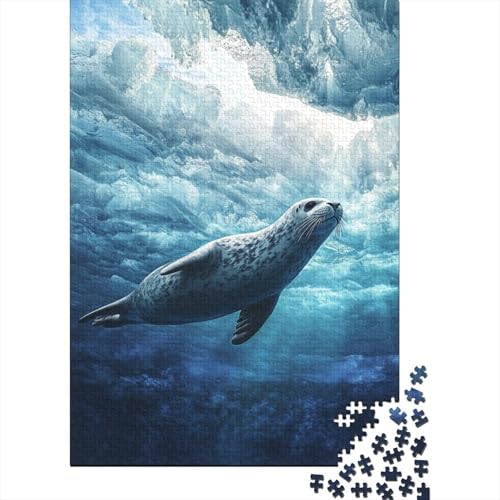 1000 Stück Puzzles Für Erwachsene Teenager Siegel Stress Abbauen Familien-Puzzlespiel Mit Poster in Voller Größe 1000-teiliges Puzzle Lernspiel Geschenk 1000pcs (75x50cm) von MOBYAT