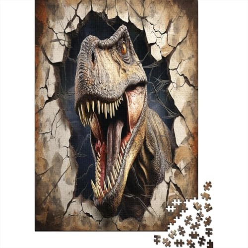 1000 Teile Hölzern Puzzle - 3D Dinosaurierier - 1000 Teile Puzzle Für Erwachsene Ab 14 Jahren 1000pcs (75x50cm) von MOBYAT