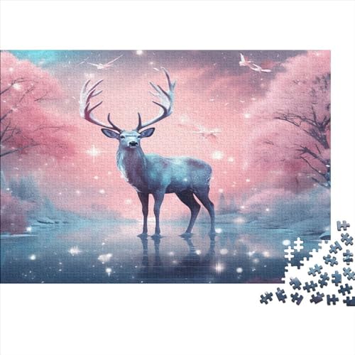 1000 Teile Hölzern Puzzle - Deer - 1000 Teile Puzzle Für Erwachsene Ab 14 Jahren 1000pcs (75x50cm) von MOBYAT