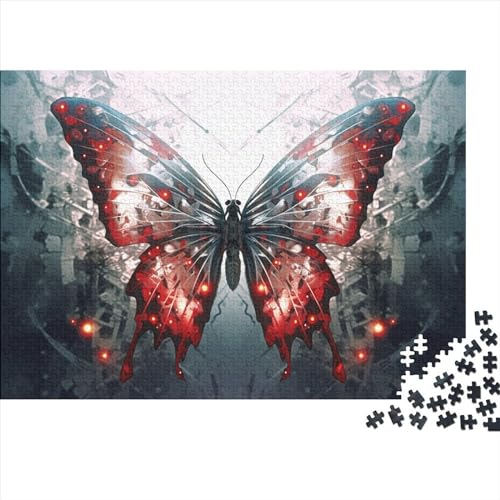 2023 Hölzern Puzzle Abstract Butterfly, Familienurlaub-Puzzle 1000 Teile Puzzles, 3D Effect Puzzles,Hausdekoration, Erwachsene von MOBYAT