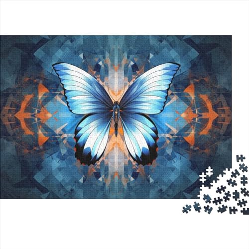 2023 Hölzern Puzzle Abstract Butterfly, Familienurlaub-Puzzle 300 Teile Puzzles, 3D Effect Puzzles,Hausdekoration, Erwachsene von MOBYAT