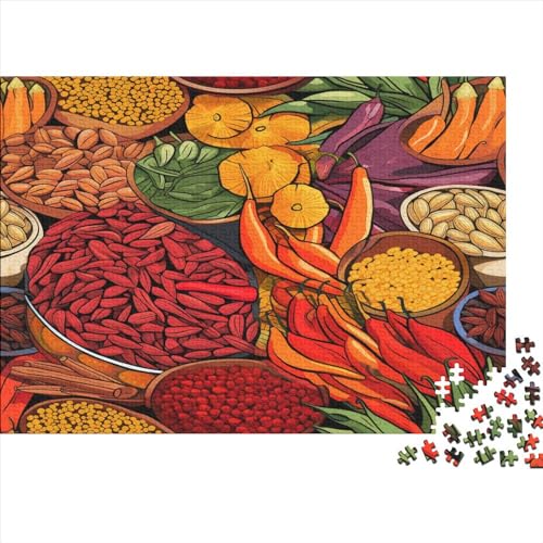 2023 Hölzern Puzzle Colourful Spices (7), Familienurlaub-Puzzle 500 Teile Puzzles, Puzzles,Hausdekoration, Erwachsene von MOBYAT