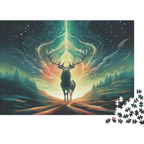 2023 Hölzern Puzzle Magic Deer, Familienurlaub-Puzzle 300 Teile Puzzles, Colourful Puzzles,Hausdekoration, Erwachsene von MOBYAT