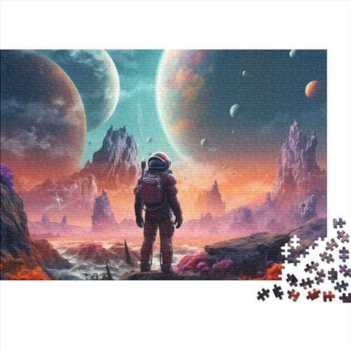 2023 Hölzern Puzzle Planet, Familienurlaub-Puzzle 500 Teile Puzzles, Astronaut Puzzles,Hausdekoration, Erwachsene von MOBYAT