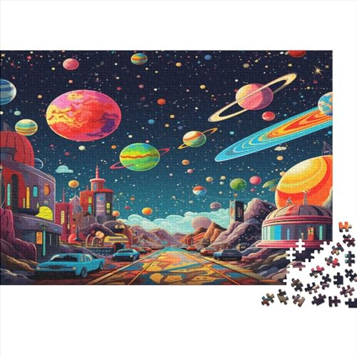 2023 Hölzern Puzzle Universe and Planets, Familienurlaub-Puzzle 300 Teile Puzzles, Colored Space Puzzles,Hausdekoration, Erwachsene von MOBYAT