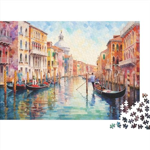 2023 Hölzern Puzzle Venedig, Familienurlaub-Puzzle 500 Teile Puzzles, Bunte Bilder Puzzles,Hausdekoration, Erwachsene von MOBYAT