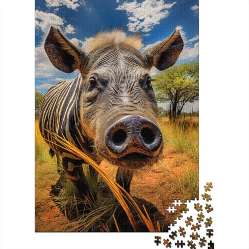 2025 Hölzern Puzzle Warthog, Familienurlaub-Puzzle 1000 Teile Puzzles, Puzzles,HausdekoRatteion, Erwachsene von MOBYAT