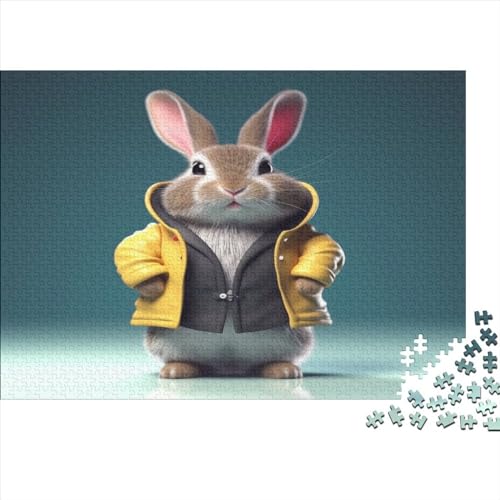 300 Stück Puzzles Für Erwachsene Teenager Bunny Wearing A Raincoat Stress Abbauen Familien-Puzzlespiel Mit Poster in Voller Größe 300-teiliges Puzzle Lernspiel Geschenk 300pcs (40x28cm) von MOBYAT