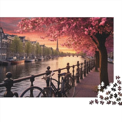 300 Stück Puzzles Für Erwachsene Teenager Fahrräder in Amsterdam Stress Abbauen Familien-Puzzlespiel Mit Poster in Voller Größe 300-teiliges Puzzle Lernspiel Geschenk 300pcs (40x28cm) von MOBYAT