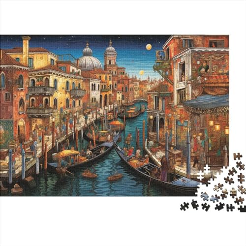 300 Stück Puzzles Für Erwachsene Teenager Venedig Stress Abbauen Familien-Puzzlespiel Mit Poster in Voller Größe 300-teiliges Puzzle Lernspiel Geschenk 300pcs (40x28cm) von MOBYAT