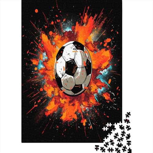 3D Fußball Soccer 1000 Teile, Impossible Woody Puzzle,Geschicklichkeitsspiel Für Die Ganze Familie, Erwachsenenpuzzle Ab 14 Jahren Puzzel 1000pcs (75x50cm) von MOBYAT