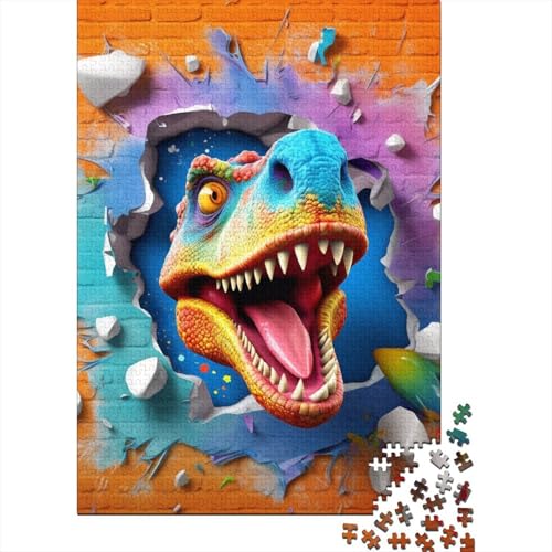 3D zerrissener Wandeffekt Dinosaurierier 1000 Teile, Impossible Woody Puzzle,Geschicklichkeitsspiel Für Die Ganze Familie, Erwachsenenpuzzle Ab 14 Jahren Puzzel 1000pcs (75x50cm) von MOBYAT