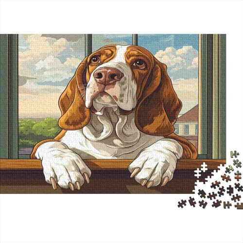 Beagle Dogs 1000 Teile, Impossible Woody Puzzle,Geschicklichkeitsspiel Für Die Ganze Familie, Erwachsenenpuzzle Ab 14 Jahren Puzzel 1000pcs (75x50cm) von MOBYAT