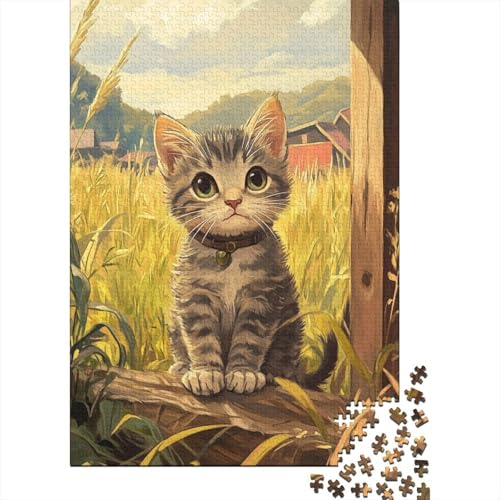 Chinesische ländliche Katze 1000 Teile, Impossible Woody Puzzle,Geschicklichkeitsspiel Für Die Ganze Familie, Erwachsenenpuzzle Ab 14 Jahren Puzzel 1000pcs (75x50cm) von MOBYAT