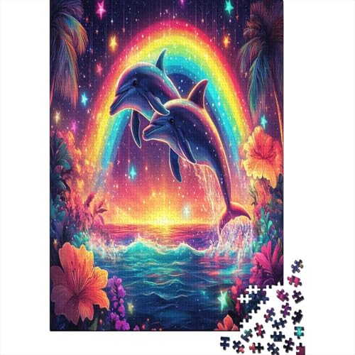 Delphin 1000 Stück Puzzles Für Erwachsene Teenager Stress Abbauen Familien-Puzzlespiel Mit Poster in 1000-teiliges Puzzle Lernspiel Spielzeug Geschenk Puzzel 1000pcs (75x50cm) von MOBYAT