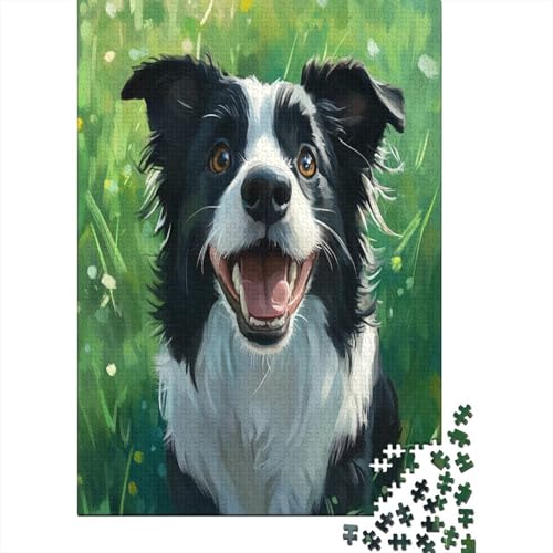 Der Border Collie 1000 Teile, Impossible Woody Puzzle,Geschicklichkeitsspiel Für Die Ganze Familie, Erwachsenenpuzzle Ab 14 Jahren Puzzel 1000pcs (75x50cm) von MOBYAT