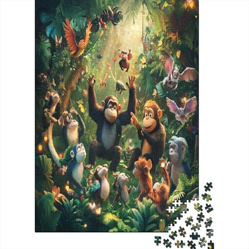 Dschungeltiere 1000 Teile, Impossible Woody Puzzle,Geschicklichkeitsspiel Für Die Ganze Familie, Erwachsenenpuzzle Ab 14 Jahren Puzzel 1000pcs (75x50cm) von MOBYAT