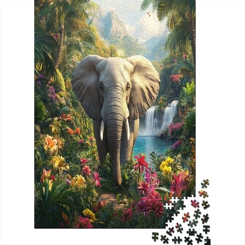 Elefanten 1000 Teile Hölzern Puzzle 1000pcs (75x50cm) von MOBYAT