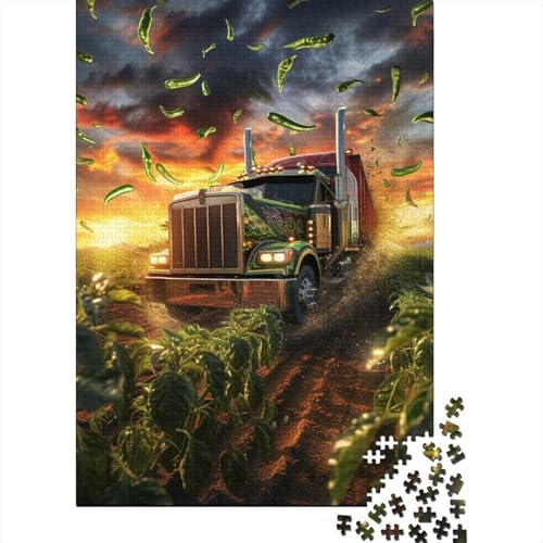 Großer LKW 1000 Teile, Impossible Woody Puzzle,Geschicklichkeitsspiel Für Die Ganze Familie, Erwachsenenpuzzle Ab 14 Jahren Puzzel 1000pcs (75x50cm) von MOBYAT