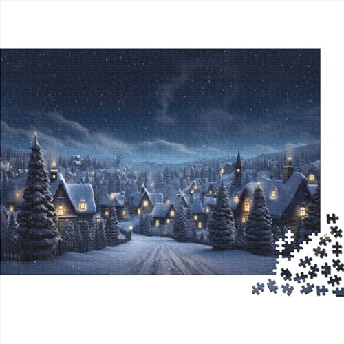 Hölzern Christmas Scene Puzzle, 300 Hölzern Puzzle Teile Im Adventskalender 2023, Geschenke Für Jungen, Mädchen, Familie Und Freunde Zu Weihnachten von MOBYAT