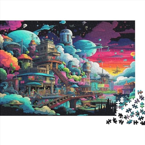 Hölzern Colored Space Puzzle, 1000 Hölzern Puzzle Teile Im Adventskalender 2023, Geschenke Für Jungen, Mädchen, Familie Und Freunde Zu Weihnachten(Universe and Planets) von MOBYAT