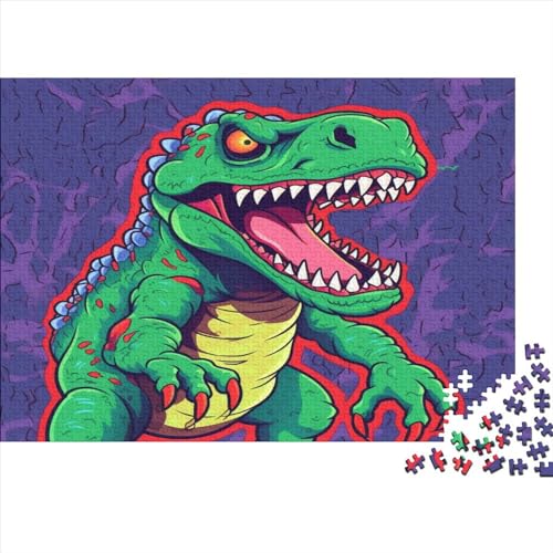 Hölzern Comic Puzzle, 1000 Hölzern Puzzle Teile Im Adventskalender 2023, Geschenke Für Jungen, Mädchen, Familie Und Freunde Zu Weihnachten(Cartoon Dinosaurs) von MOBYAT