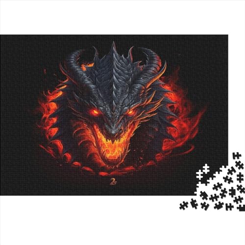 Hölzern Fantasy Puzzle, 300 Hölzern Puzzle Teile Im Adventskalender 2023, Geschenke Für Jungen, Mädchen, Familie Und Freunde Zu Weihnachten(Drachen) von MOBYAT