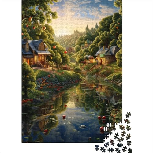 Hölzern Puzzle, 1000 Hölzern Puzzle Teile Im Adventskalender 2023, Geschenke Für Jungen, Mädchen, Familie Und Freunde Zu Weihnachten(Berghütte) von MOBYAT