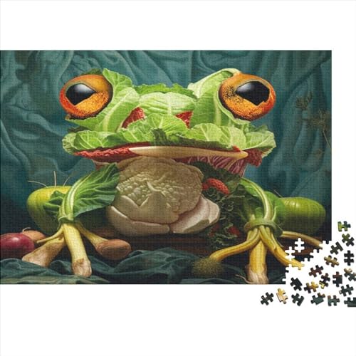 Hölzern Puzzle, 1000 Hölzern Puzzle Teile Im Adventskalender 2023, Geschenke Für Jungen, Mädchen, Familie Und Freunde Zu Weihnachten(Frog Vegetables) von MOBYAT