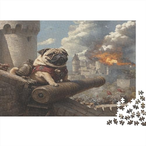 Hölzern Puzzle, 1000 Hölzern Puzzle Teile Im Adventskalender 2023, Geschenke Für Jungen, Mädchen, Familie Und Freunde Zu Weihnachten(Pug) von MOBYAT