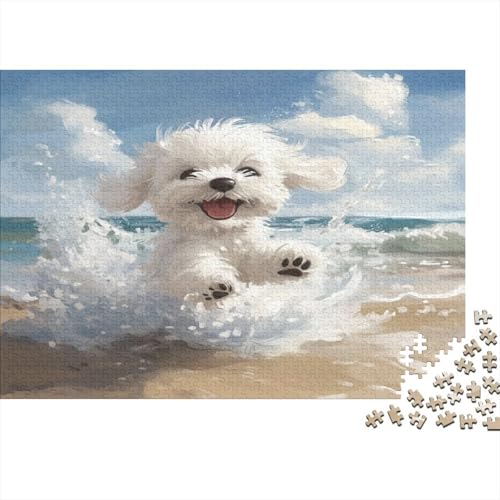 Hölzern Puzzle, 1000 Hölzern Puzzle Teile Im Adventskalender 2023, Geschenke Für Jungen, Mädchen, Familie Und Freunde Zu Weihnachten(West Highland White Terrier) von MOBYAT