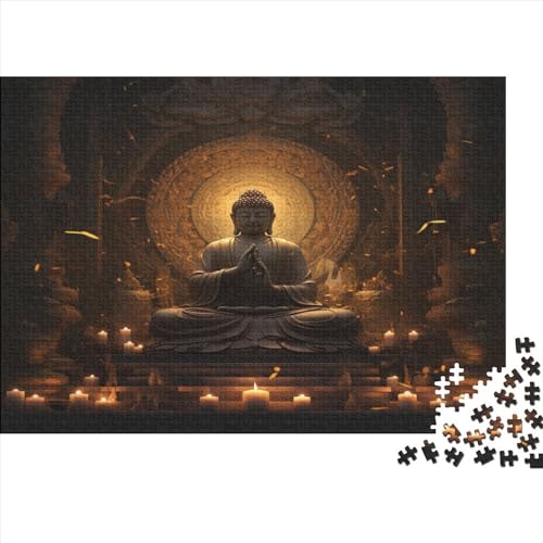 Hölzern Puzzle, 300 Hölzern Puzzle Teile Im Adventskalender 2023, Geschenke Für Jungen, Mädchen, Familie Und Freunde Zu Weihnachten(Buddha) von MOBYAT