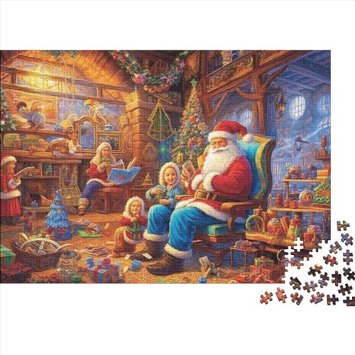 Hölzern Puzzle, 300 Hölzern Puzzle Teile Im Adventskalender 2023, Geschenke Für Jungen, Mädchen, Familie Und Freunde Zu Weihnachten(Santa Claus) von MOBYAT