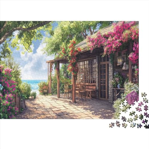 Hölzern Puzzle, 500 Hölzern Puzzle Teile Im Adventskalender 2023, Geschenke Für Jungen, Mädchen, Familie Und Freunde Zu Weihnachten(Alte Hütte, buntes Legespiel) von MOBYAT