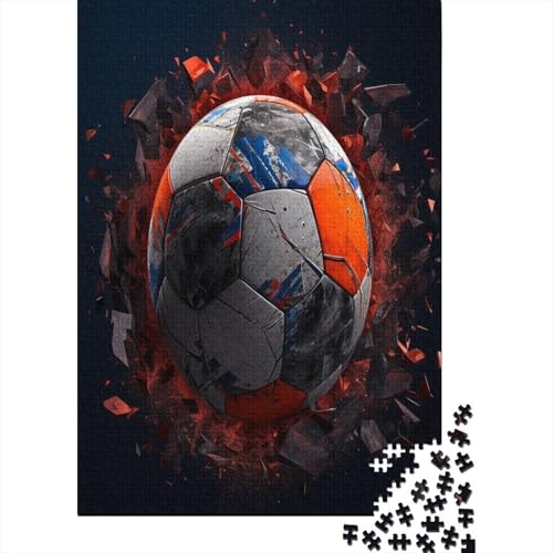 Hölzern Puzzle 1000 Teile 3D Fußball Soccer - Farbenfrohes Puzzle Für Erwachsene in Bewährter Qualität () 1000pcs (75x50cm) von MOBYAT