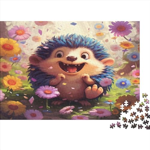 Hölzern Puzzle 1000 Teile Cartoon Hedgehog - Farbenfrohes Puzzle Für Erwachsene in Bewährter Qualität (Animal) 1000pcs (75x50cm) von MOBYAT