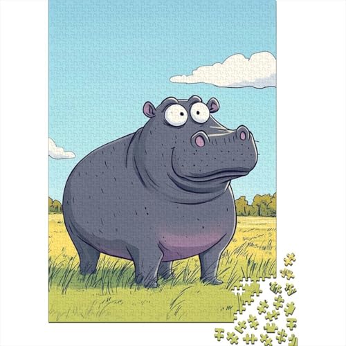 Hölzern Puzzle 1000 Teile Hippo - Farbenfrohes Puzzle Für Erwachsene in Bewährter Qualität () 1000pcs (75x50cm) von MOBYAT