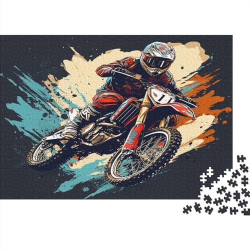 Hölzern Puzzle 1000 Teile Motocross - Farbenfrohes Puzzle Für Erwachsene in Bewährter Qualität () 1000pcs (75x50cm) von MOBYAT