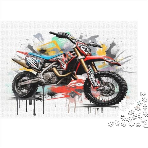 Hölzern Puzzle 1000 Teile Motocrossbike - Farbenfrohes Puzzle Für Erwachsene in Bewährter Qualität () 1000pcs (75x50cm) von MOBYAT