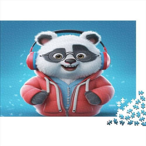 Hölzern Puzzle 1000 Teile süßer Panda - Farbenfrohes Puzzle Für Erwachsene in Bewährter Qualität (KI-Design) 1000pcs (75x50cm) von MOBYAT